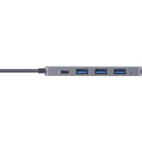 InLine® USB 3.2 USB-C Multi Hub (4x USB-A 5Gb/s + USB-C (Data/PD 87W), OTG, Aluminiumgehäuse