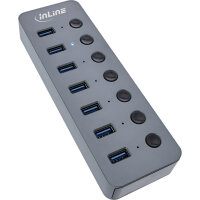 InLine® USB 3.2 Gen.1 Hub, 7-Port, mit Schalter,...