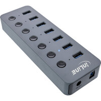 InLine® USB 3.2 Gen.1 Hub, 7-Port, mit Schalter,...