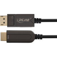 InLine® DisplayPort zu HDMI AOC Konverter Kabel, 4K/60Hz, schwarz, 20m