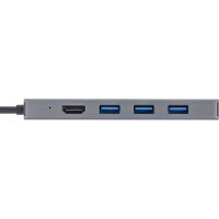 InLine® USB 3.2 USB-C Multi Hub (3x USB-A 5Gb/s + USB-C (PD 100W), Cardreader, HDMI 4K@30Hz), OTG, Metallgehäuse