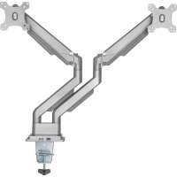 InLine® Tischhalterung mit Lifter und USB/Audio, beweglich, für zwei Monitore bis 81cm (32"), max. 9kg