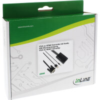 InLine® Konverter VGA+Audio zu HDMI, Eingang VGA und Klinke Audio Stereo, Ausgang HDMI, inkl. USB Stromversorgung