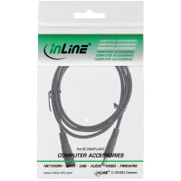 InLine® DC Verlängerungskabel, DC Stecker/Buchse 5,5x2,1mm, AWG 18, schwarz, 0,5m