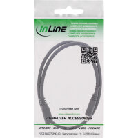 InLine® DC Verlängerungskabel, DC Stecker/Buchse 5,5x2,5mm, AWG 18, schwarz, 1m