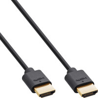 InLine® Slim Ultra High Speed HDMI Kabel, 8K4K, Stecker / Stecker, schwarz / gold, 1m