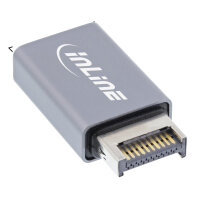 InLine® USB 3.2 Adapter, intern USB-E Frontpanel Stecker zu USB-A Buchse