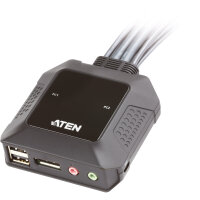 ATEN CS22DP 2-Port USB DisplayPort Kabel KVM-Switch mit...