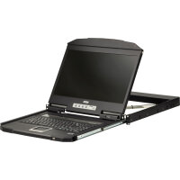 ATEN CL3700NW KVM-Konsole mit 18,5" FullHD-Display, HDMI, USB, 19"-Rackmontage, kurze Einbautiefe, DE-Layout