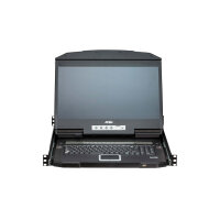 ATEN CL3884NW KVM-Konsole mit 18,5" LCD, 4-Port USB HDMI Multi-View Dual Rail WideScreen LCD KVM Switch, DE-Layout