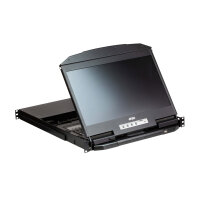 ATEN CL3884NW KVM-Konsole mit 18,5" LCD, 4-Port USB HDMI Multi-View Dual Rail WideScreen LCD KVM Switch, DE-Layout