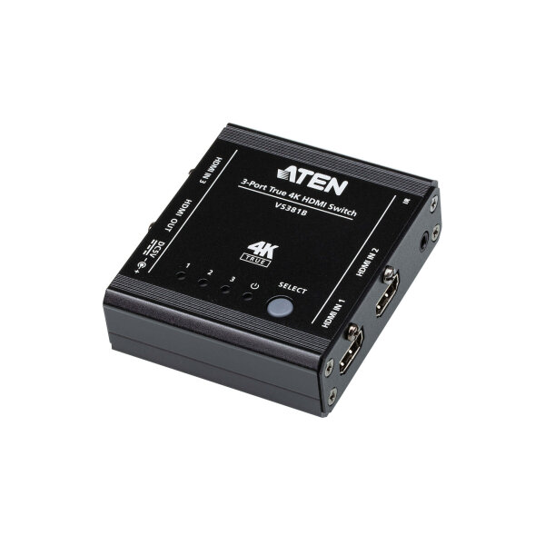 ATEN VS381B Video-Switch, 3-Port True 4K HDMI Switch