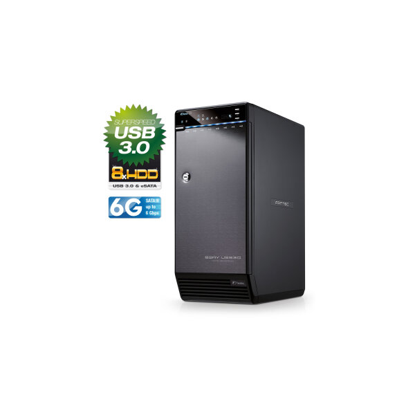 FANTEC QB-X8US3-6G Storagegehäuse 8x3,5" SATA HDD/SSD, USB3.0, eSATA