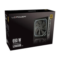 LC-Power LC6650M V2.31, ATX-Netzteil Super Silent Modular Serie, 650W, 80 PLUS GOLD