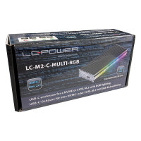 LC-Power LC-M2-C-MULTI-RGB M.2-SSD-Gehäuse (NVMe & SATA), USB 3.2 Gen.2x1, mit RGB