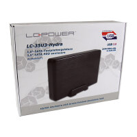 LC-Power LC-35U3-Hydra, externes 3,5"-SATA-Festplattengehäuse USB 3.0, Alu, schwarz