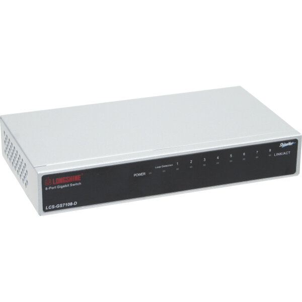 Longshine Gigabit Switch, 8-Port, LCS-GS7108-E Metall