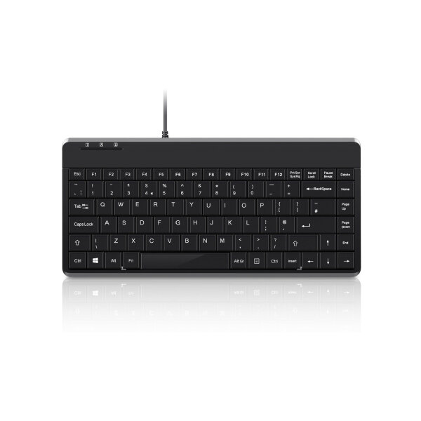 Perixx PERIBOARD-409 P, DE, Mini PS/2-Tastatur, schwarz