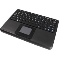 Perixx PERIBOARD-510 H PLUS ES, Mini USB-Tastatur, Touchpad, Hub, schwarz