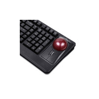 Perixx PERIBOARD-522 US B, kabelgebundene Tastatur mit Trackball, US Layout, schwarz