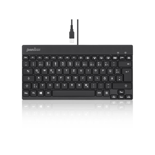 Perixx PERIBOARD-326 DE, Beleuchtete USB-Tastatur, kabelgebunden, schwarz