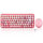 Perixx PERIDUO-713 DE, Mini Tastatur und Maus Set, Retro Vintage Design, rosa