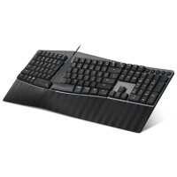 Perixx PERIBOARD-535 DE RD, Kabelgebundene ergonomische mechanische Tastatur - flache rote lineare Schalter