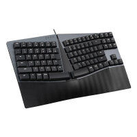 Perixx PERIBOARD-335 DE BR, Kabelgebundene ergonomische mechanische kompakte Tastatur - flache braune taktile Schalter