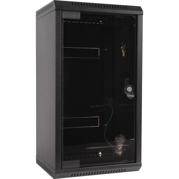 Triton RKA-10-AS5-BAX-X1 10"/19" Wandschrank Hybrid, Glastür, T=460mm, schwarz