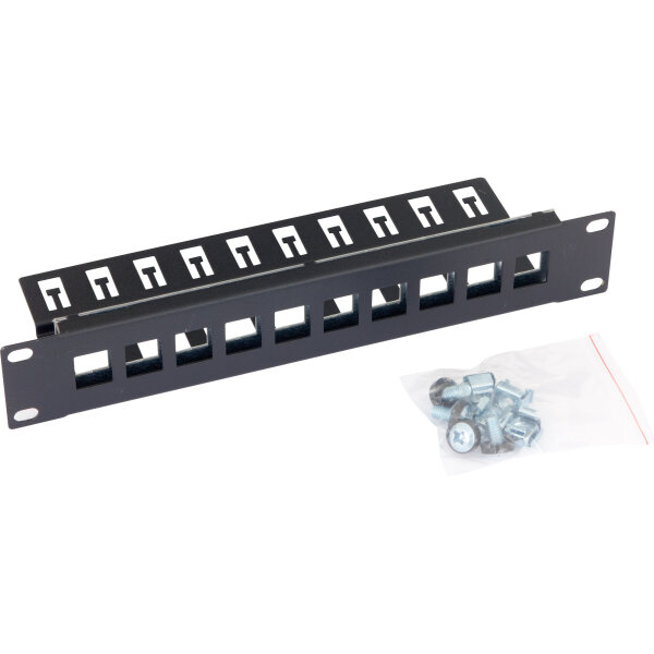 Triton RAB-PP-X03-C1 10" Patchpanel 1HE, Leerblech für max. 10 Keystone, schwarz